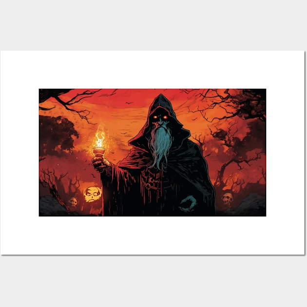 Sorcerer Wizard Fire Mage Wall Art by Nightarcade